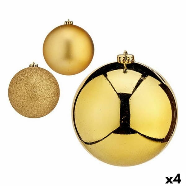 Uppsättning av julkulor Krist+ 00791 Gyllene Plast Ø 15 cm (4 antal)