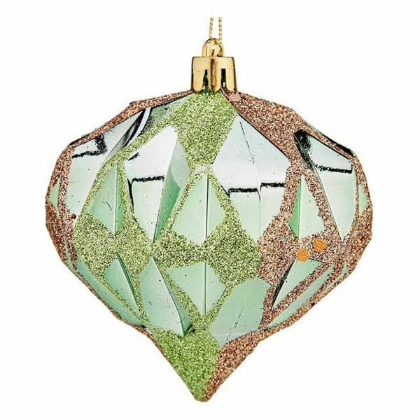 Uppsättning av julkulor Krist+ 00893 Grön Plast Diamant (12 antal)