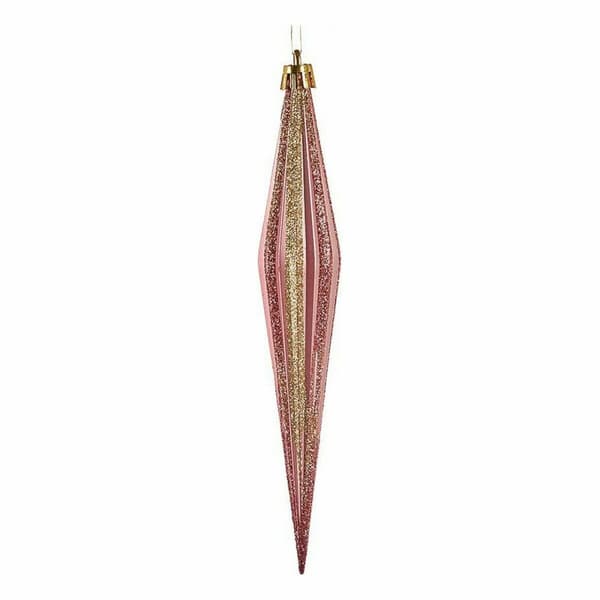 Juldekorationer Krist+ 00902 Rosa Gyllene PVC Avlång 3 x 3 x 18,5 cm (12 antal)