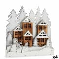 Miniatyrbild 1 av 3: Prydnadsfigur Ljus Stad Vit Brun Trä 44 x 44,7 x 6 cm (4 antal)