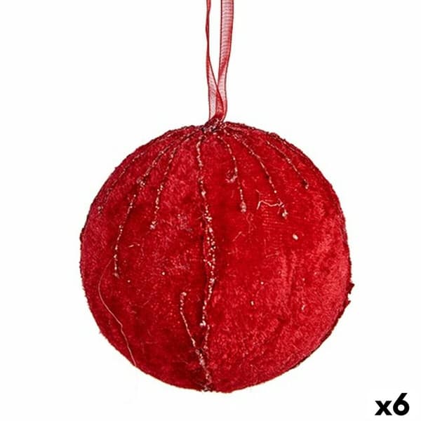 Uppsättning av julkulor Krist+ 19A5458-1 Röd Polyester (6 antal)