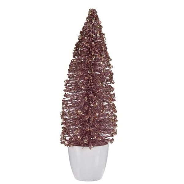 Prydnadsfigur Julgran Rosa Gyllene 10 x 33 x 10 cm (6 antal)