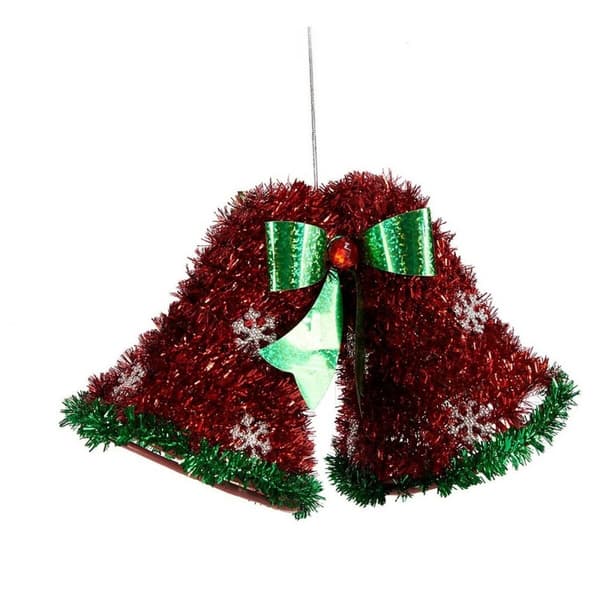 Julgranskula Hängen Köksfläktar Glitter Röd Grön 21 x 14 x 10 cm (12 antal)