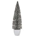 Miniatyrbild 2 av 2: Prydnadsfigur Julgran Silvrig Plast 10 x 38 x 10 cm (6 antal)