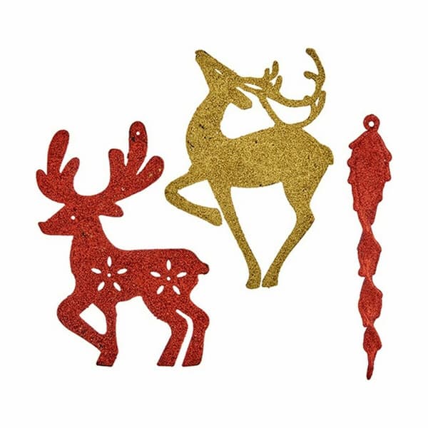 Juldekorationer Krist+ 00510 Röd Gyllene Plast 14,5 x 14,5 x 2 cm (24 antal)
