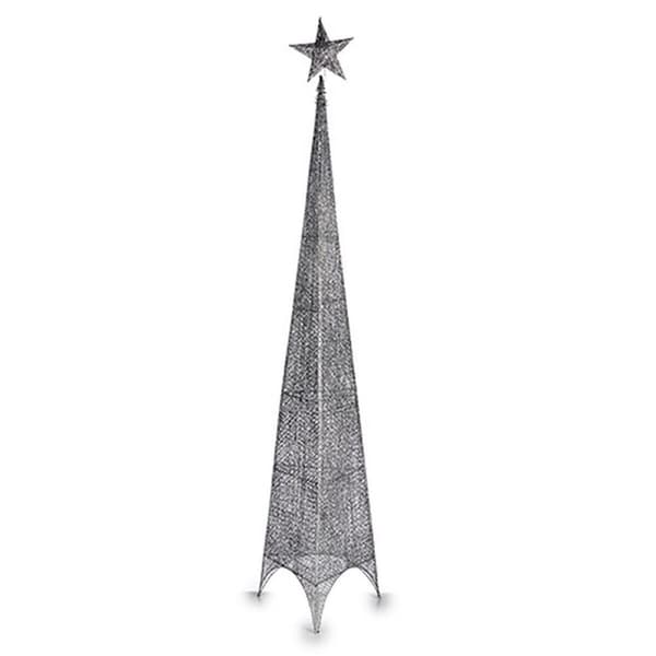 Julgran Krist+ 00160 Silvrig Metall Plast Stjärna Torn 42 x 218 x 42 cm (3 antal)