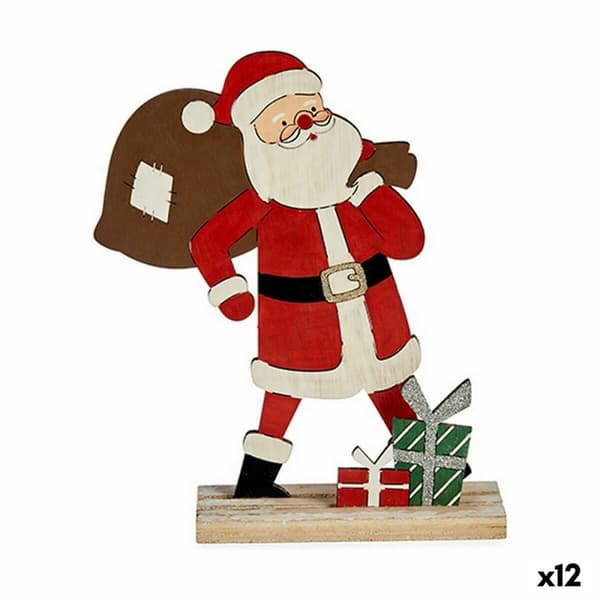 Prydnadsfigur Vit Röd Grön Trä 5,5 x 23,5 x 19 cm (12 antal)