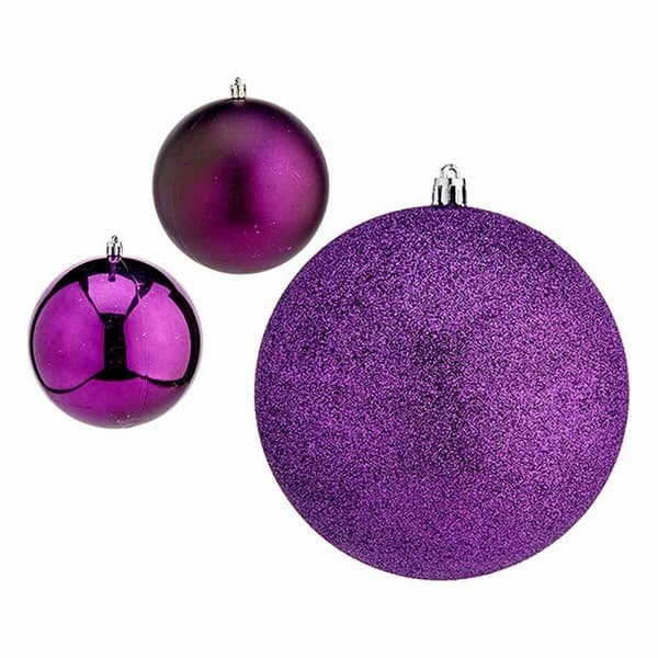 Sæt med julekugler Krist+ 00834 Lilla Plastik Ø 12 cm (6 enheder)