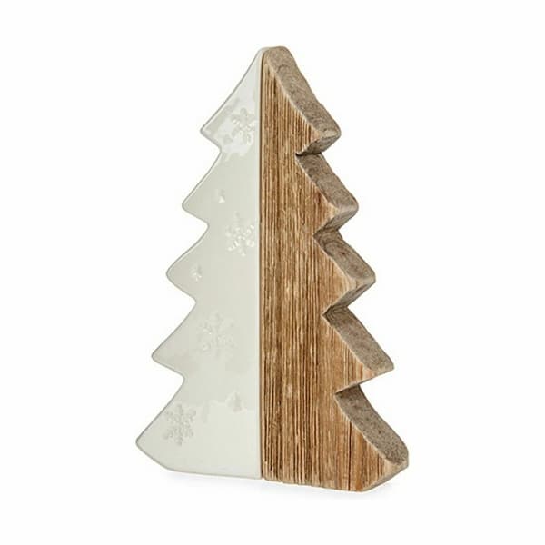 Dekorativ figur Krist+ 20A154-21 Hvid Natur Juletræ 3 x 21 x 14 cm (6 enheder)