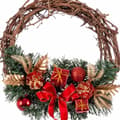 Miniatyrbillede 3 af 4: Adventskrans Spanskrør Rød Multifarvet PVC 20 x 20 x 10 cm