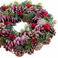 Miniatyrbillede 3 af 4: Adventskrans Rød Multifarvet Plastik Foam Ananas 35 x 35 x 9 cm