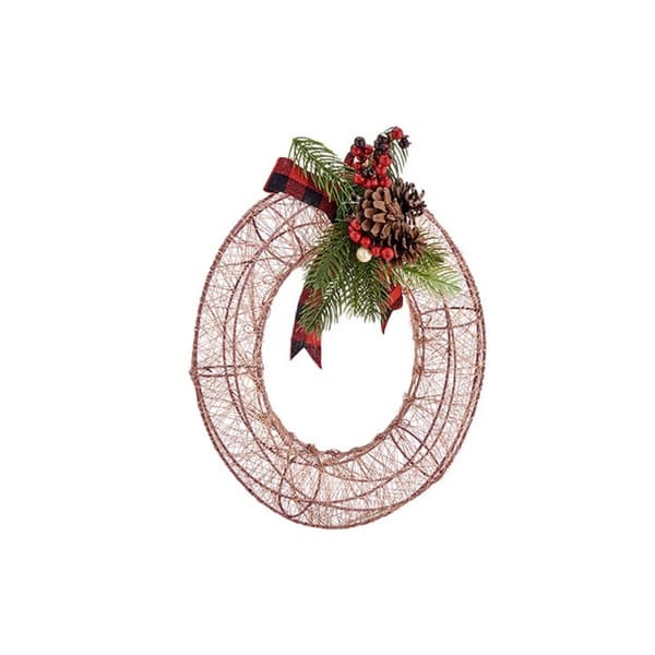 Adventkranse 29 x 12 x 30 cm Metall champagne