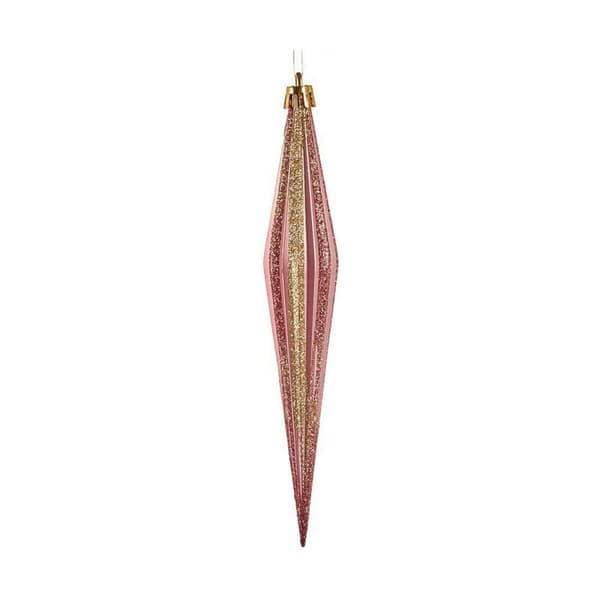 Julekule Krist+ 00902 Rosa Gyllen PVC 3 x 3 x 18,5 cm Strukket