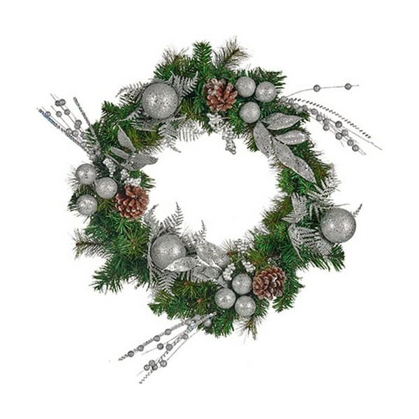 Adventkranse Krist+ K1912698-1 Grønn Sølv Ananas 60 x 13 x 60 cm