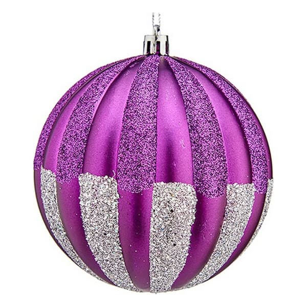 Julekuler Krist+ 00858 Lilla Sølv PVC Ø 10 cm 6 enheter