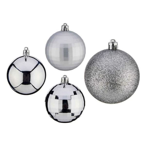 Julekuler Ø 7 cm 50 enheter PVC Sølv
