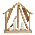 Miniatyrbilde 2 av 2: Julekrybbe Keramikk Brun Hvit 2 enheter 25 x 28 x 10 cm Naturell Tre (2 enheter)