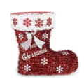 Miniatyrbilde 2 av 2: Dekorativ Figur Støvel Tinsel Hvit Rød polypropylen PET 26 x 27 x 14 cm (8 enheter)