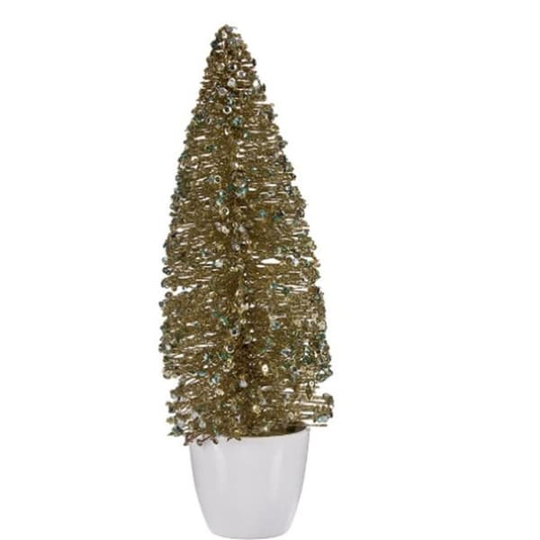 Dekorativ Figur Juletre Bronse Gyllen Plast 10 x 33 x 10 cm (6 enheter)