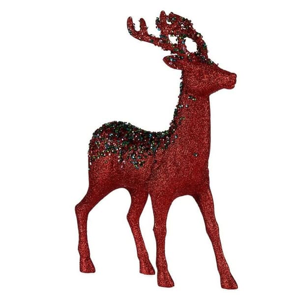 Dekorativ Figur Julereinsdyr Rød Plast 15 x 45 x 30 cm (2 enheter)