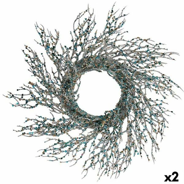 Adventkranse Grein Blå Plast 50 x 10 x 50 cm (2 enheter)