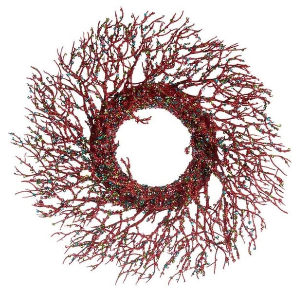 Adventkranse Grein Rød Plast 50 x 10 x 50 cm (2 enheter)