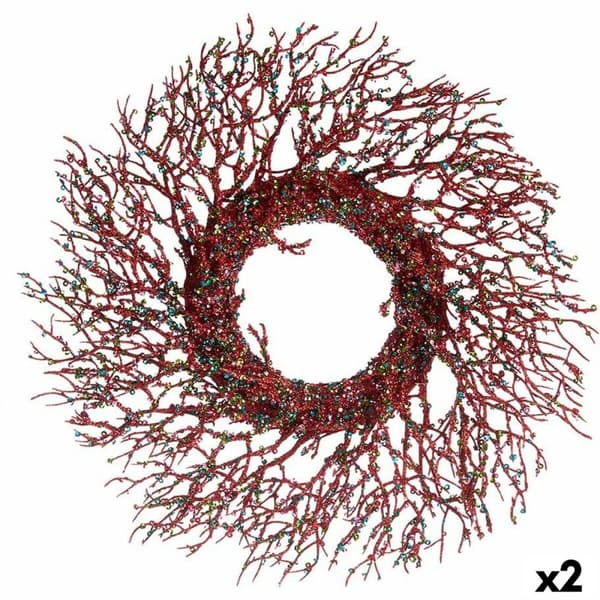 Adventkranse Grein Rød Plast 50 x 10 x 50 cm (2 enheter)