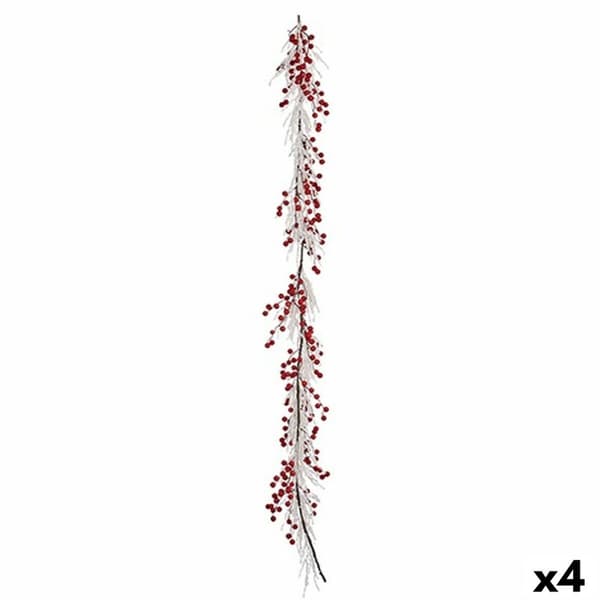 Julegirlander Krist+ K1912687 Hvit Rød Plast 180 x 14 cm Grein (4 enheter)