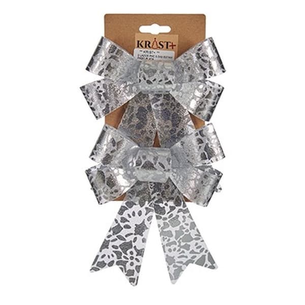Lasso Krist+ HJ1-12011 Hopeinen PVC Printattu 15 x 4 x 16 cm Joulukuusenpallo (12 osaa)