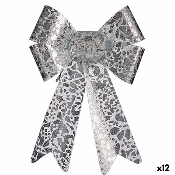 Lasso Krist+ HJ1-12011 Hopeinen PVC Printattu 16 x 24 x 4 cm Joulukuusenpallo (12 osaa)