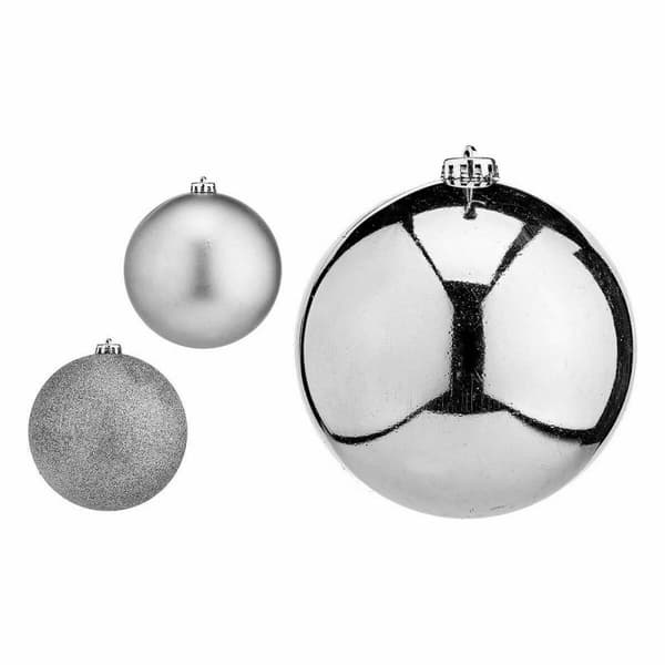 Joulupallosetti Krist+ 00821 Hopeinen Muovinen Ø 15 cm (4 osaa)