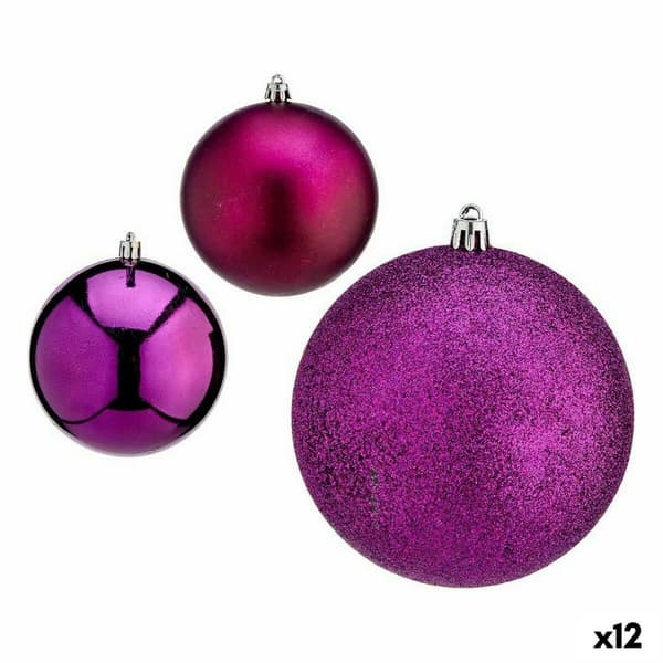 Joulupallosetti Krist+ 00835 Purppura Muovinen (12 osaa)
