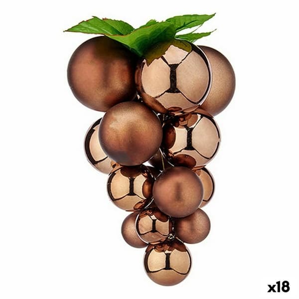 Joulupallo Viinirypäleet Pieni Ruskea Muovinen 14 x 14 x 25 cm (18 osaa)