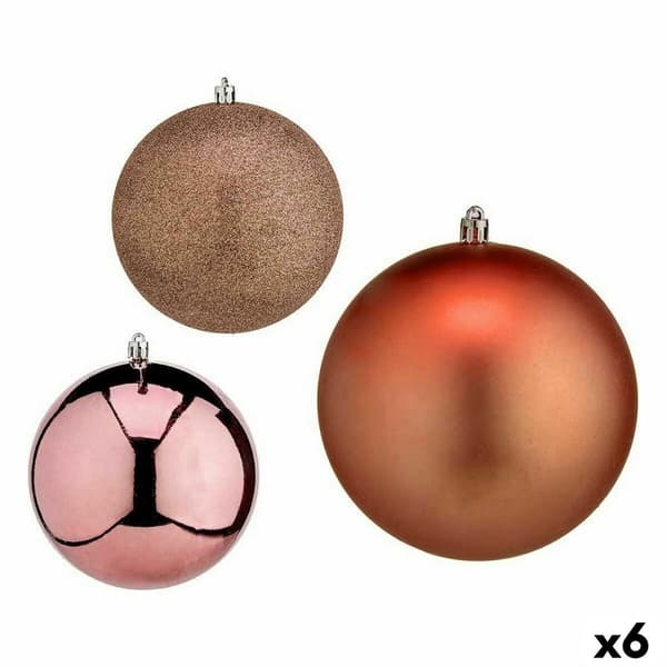 Sett med juletrekuler Krist+ 00786 Kopper Plast (6 enheter)