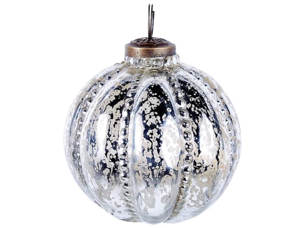 6 st Julkulor Handgjorda Silver Glas Hängande Julgranskulor Juldekor