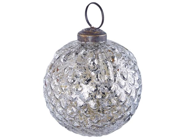 6 st Julkulor Handgjorda Silver Glas Hängande Julgranskulor Juldekor