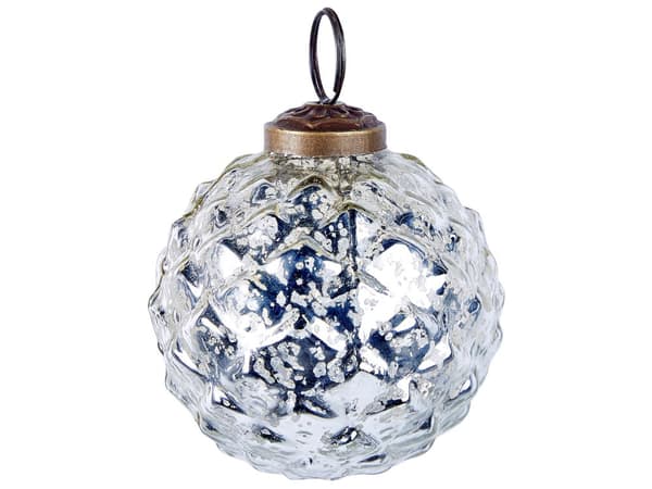 6 st Julkulor Handgjorda Silver Glas Hängande Julgranskulor Juldekor