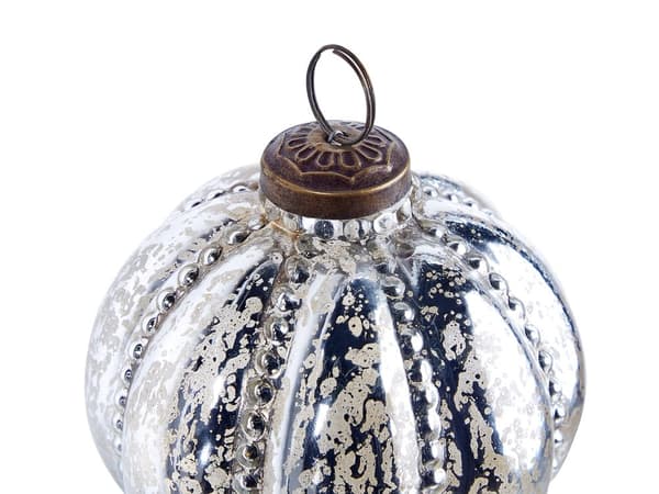 6 st Julkulor Handgjorda Silver Glas Hängande Julgranskulor Juldekor