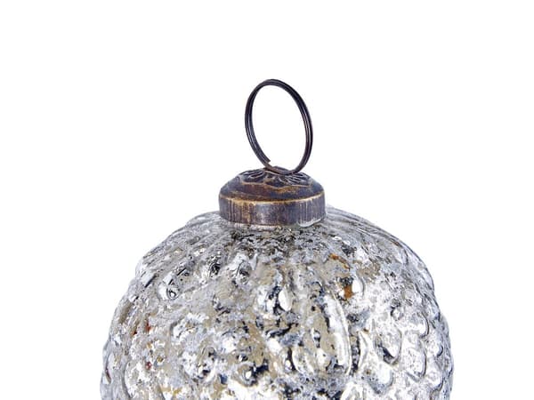 6 st Julkulor Handgjorda Silver Glas Hängande Julgranskulor Juldekor