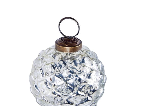 6 st Julkulor Handgjorda Silver Glas Hängande Julgranskulor Juldekor