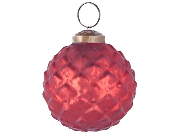 6 st Julkulor Handgjorda Röd Glas Hängande Julgranskulor Juldekor