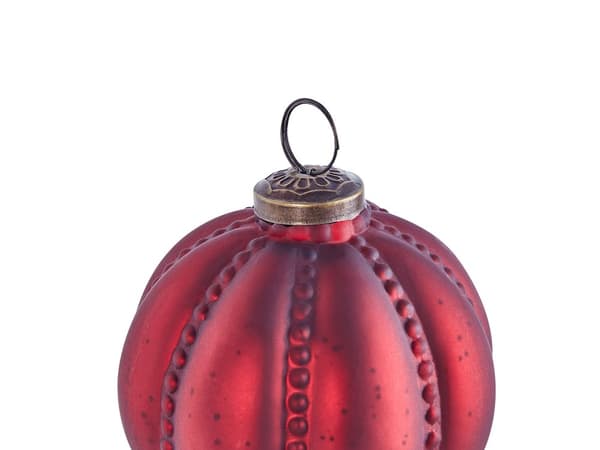 6 st Julkulor Handgjorda Röd Glas Hängande Julgranskulor Juldekor