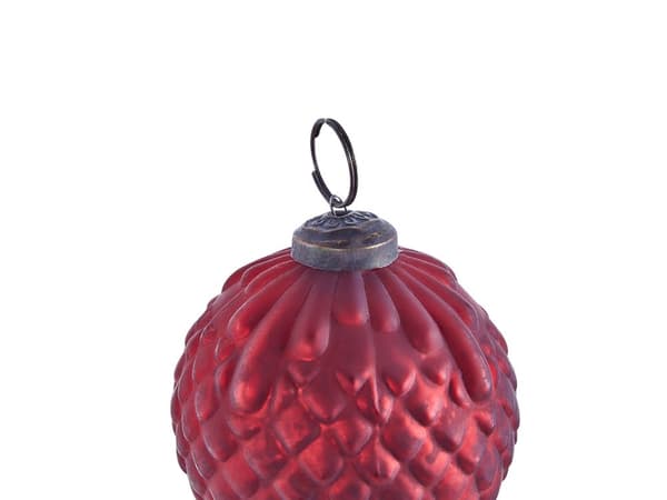 6 st Julkulor Handgjorda Röd Glas Hängande Julgranskulor Juldekor