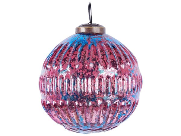 6 st Julkulor i rosa glas Handgjorda för upphängning i julgran Juldekor