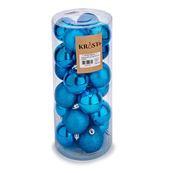 Uppsättning av julkulor Krist+ K1912484-2 Blå Plast (12 antal)