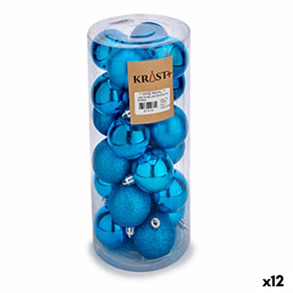 Uppsättning av julkulor Krist+ K1912484-2 Blå Plast (12 antal)