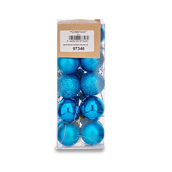 Uppsättning av julkulor Krist+ K1912474-2 Blå Plast Ø 3 cm (12 antal)