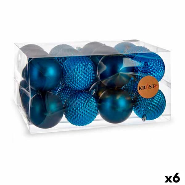 Joulupallosetti Krist+ 00927 Sininen Muovinen Ø 8 cm (6 osaa)
