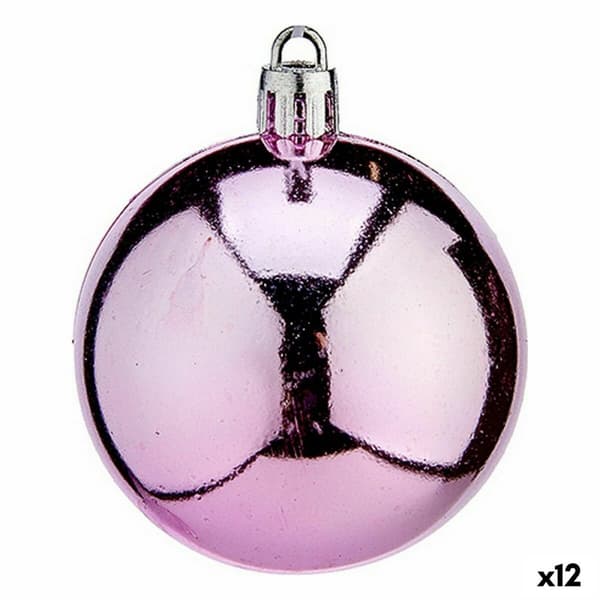 Uppsättning av julkulor Rosa Plast 6 x 7 x 6 cm (12 antal)