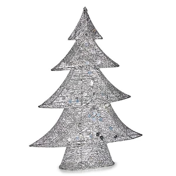Prydnadsfigur Krist+ 00126 Silvrig Julgran 12 x 59,5 x 48,5 cm Metall (3 antal)